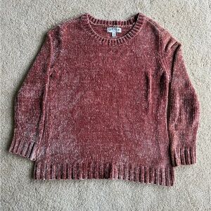Orvis Chenille Sweater Women’s Medium Pink Ribbed Cozy Pullover Soft